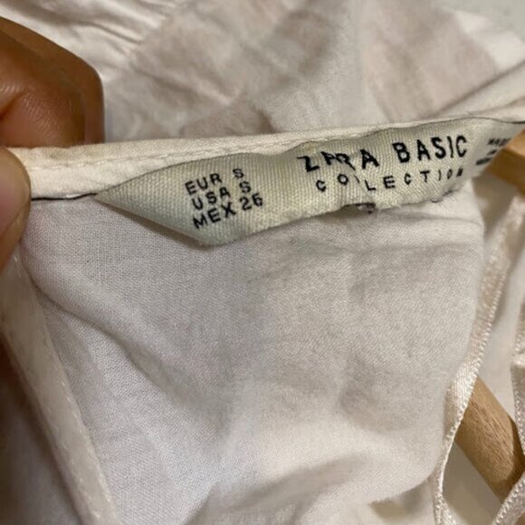 Zara Basic Collection White Boho Embroidered Women's Blouse Size S - Picture 6 of 8